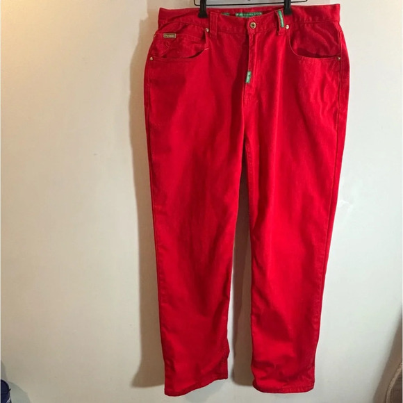 LR BY LRG Sz 36 Jeans Men 100% Cotton  in Red Tapered Leg - Picture 1 of 11